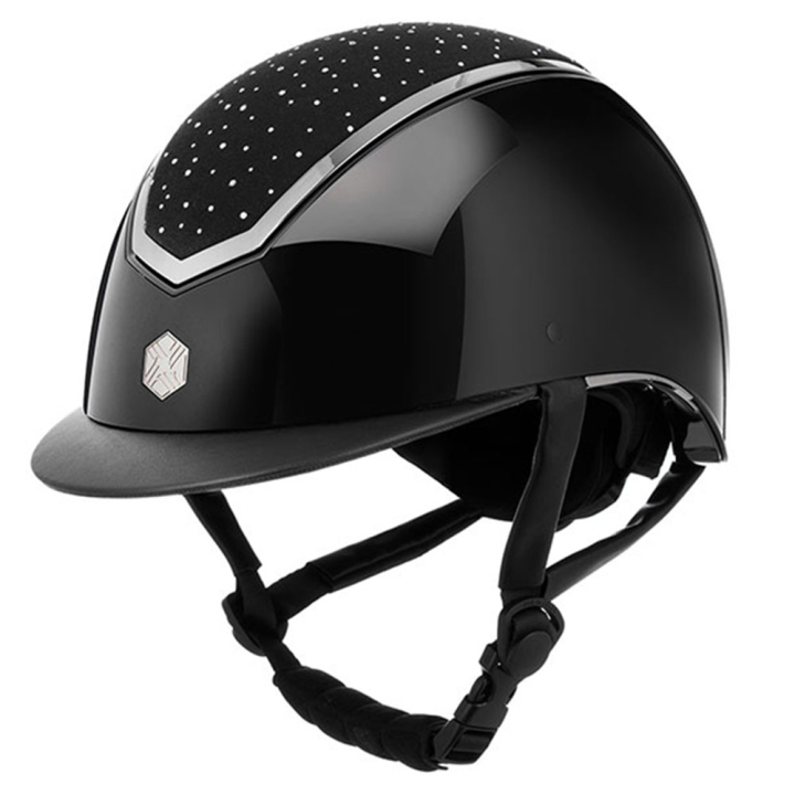Reithelm Kylo Gloss Crystal Schwarz/Chrome in der Gruppe Reitausrüstung / Reithelme / Standardschirm bei Equinest (0209020422BACH_r)