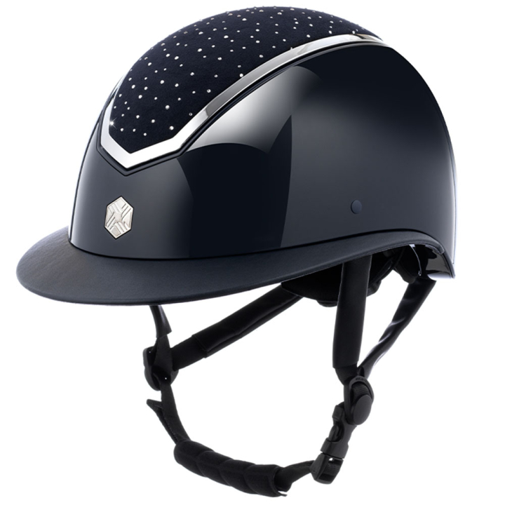 Reithelm Kylo Gloss Wide Peak Crystal Marineblau/Silber in der Gruppe Reitausrüstung / Reithelme / Sonnenblende bei Equinest (0209020522NASIL_r)