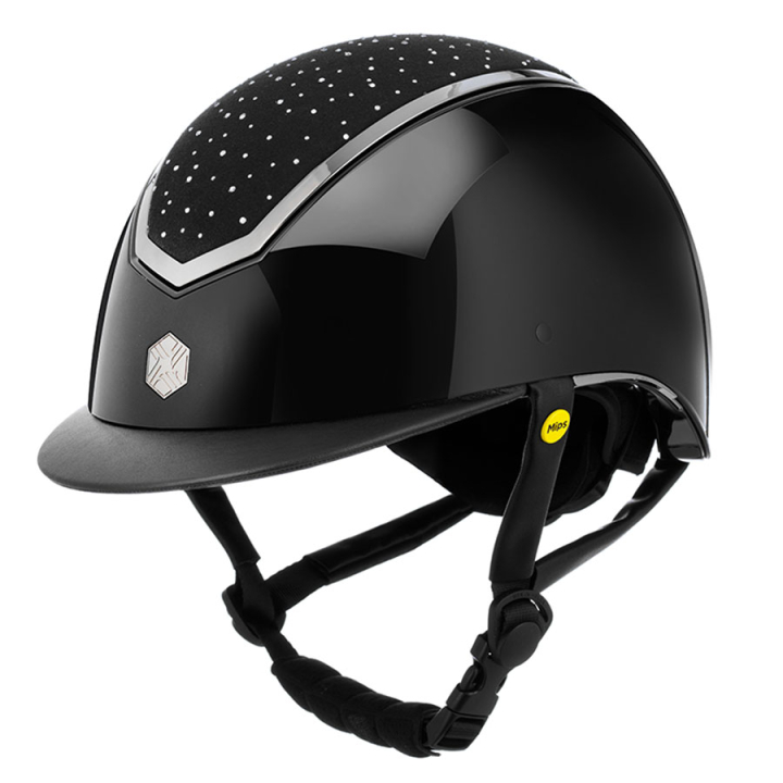 Reithelm MIPS Kylo Gloss Crystal Schwarz/Chrome in der Gruppe Reitausrüstung / Reithelme / MIPS-Reithelme bei Equinest (0209020622BACH_r)