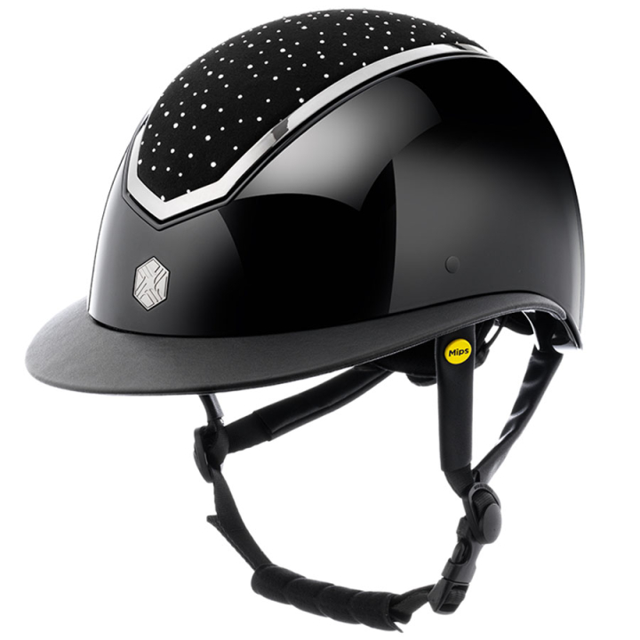 Reithelm MIPS Kylo Gloss Wide Peak Crystal Schwarz/Chrome in der Gruppe Reitausrüstung / Reithelme / MIPS-Reithelme bei Equinest (0209020722BACH_r)