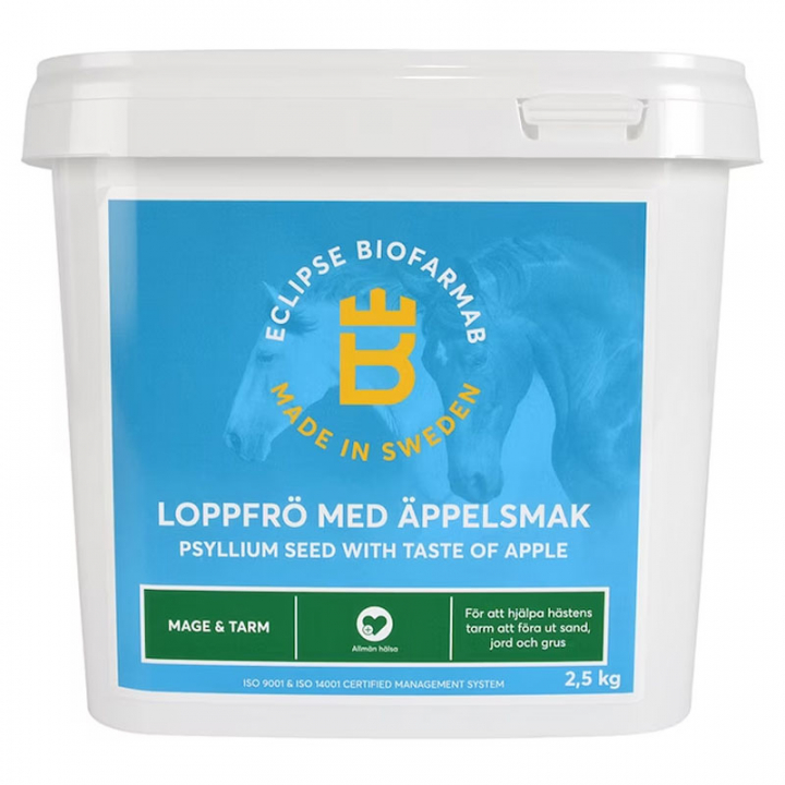 Flohsamen Apfelgeschmack 2,5kg in der Gruppe Zusatzfutter & Ergänzungsfuttermittel / Zusatzfutter für Pferde / Magen & Verdauung bei Equinest (0548)