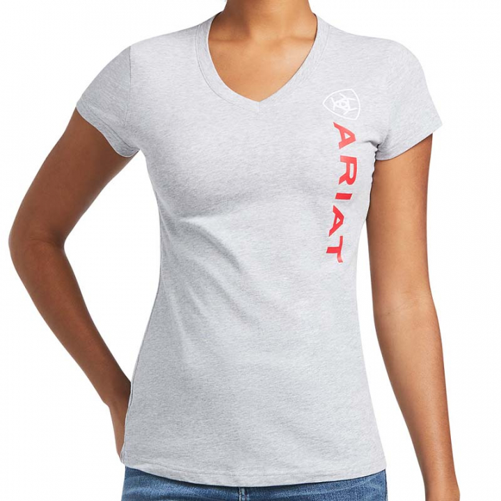 T-Shirt Vertical Logo Hellgrau in der Gruppe Reitbekleidung / Langarm- & Kurzarm-Shirts / T-Shirts bei Equinest (10039205Gr_r)