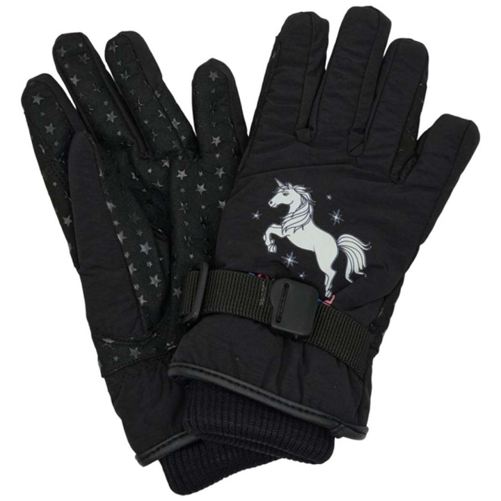 Winterhandschuhe Kinder/Junior Siri Unicorn Schwarz in der Gruppe Reitbekleidung / Reithandschuhe bei Equinest (104461201BA)