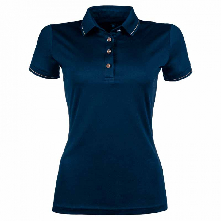 Piké Glamour Style Marineblau/Roségold in der Gruppe Reitbekleidung / Poloshirts bei Equinest (12759Ma_r)