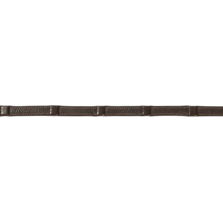 Lederzügel mit Stoppern Dunkelbraun/Silber in der Gruppe Pferdezubehör & Pferdebedarf / Zügel / Lederzügel bei Equinest (217562DBR_r)