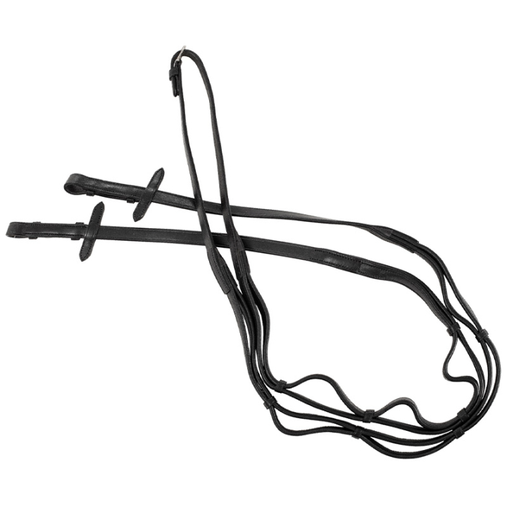 Hunterzügel Supreme Schwarz/Silber in der Gruppe Pferdezubehör & Pferdebedarf / Zügel / Lederzügel bei Equinest (218412BASI_r)