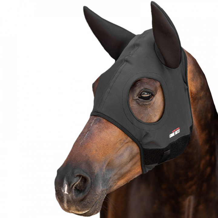 Stresshaube Titanium Maske mit Geräuschlosen Ohren Schwarz in der Gruppe Pferdezubehör & Pferdebedarf / Stressmasken bei Equinest (221313BA)