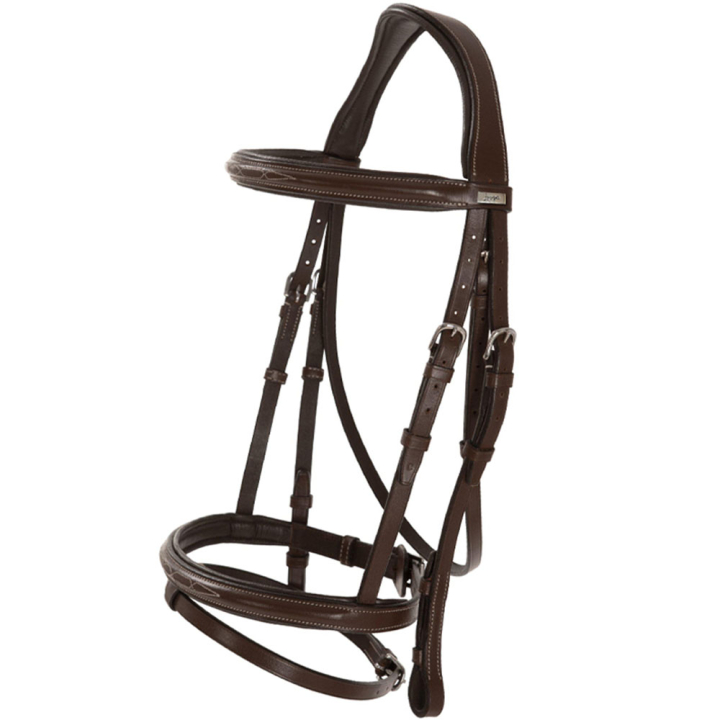 Trense Fancy Slim Selected Chocolate/Silber in der Gruppe Pferdezubehör & Pferdebedarf / Zaumzeug & Stirnriemen / Trensen bei Equinest (281162CHSI_r)
