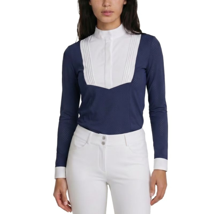 Turniershirt Heritage Air Long Sleeve Marineblau in der Gruppe Reitbekleidung / Langarm- & Kurzarm-Shirts / Turniershirts bei Equinest (320300336NA_r)