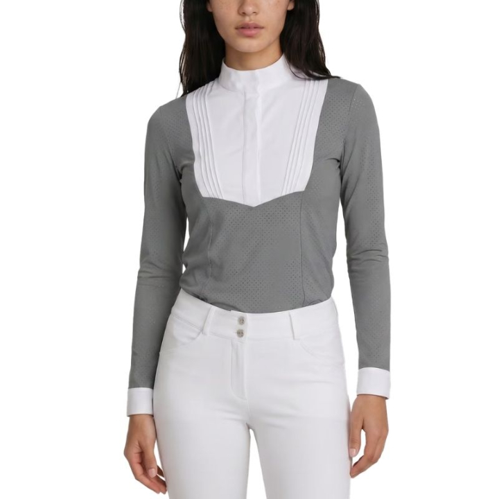 Turniershirt Heritage Air Long Sleeve Grau in der Gruppe Reitbekleidung / Langarm- & Kurzarm-Shirts / Turniershirts bei Equinest (320300836GR_r)