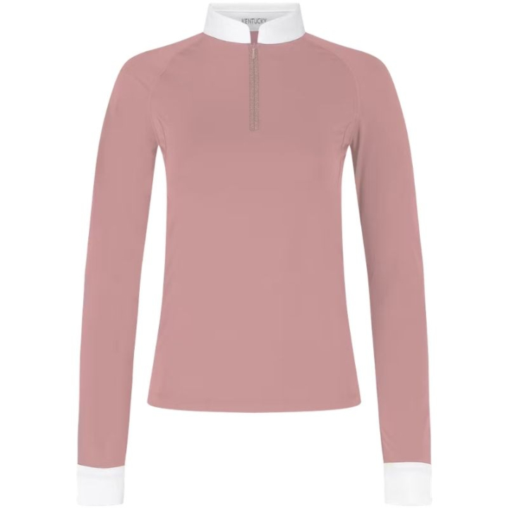 Turniershirt Classic Glitter Zipper Long Sleeve Altrosa in der Gruppe Reitbekleidung / Langarm- & Kurzarm-Shirts / Turniershirts bei Equinest (320311036OPI_r)