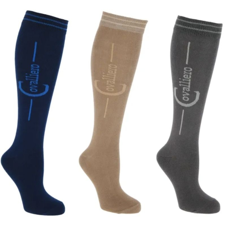 Reitsocken Flex 3-pack Navy/Beige/Grau in der Gruppe Reitbekleidung / Reitsocken bei Equinest (3224649NA_r)