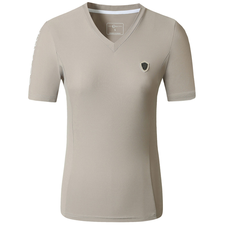 T-Shirt V Beige in der Gruppe Reitbekleidung / Langarm- & Kurzarm-Shirts / T-Shirts bei Equinest (3229320BE_r)