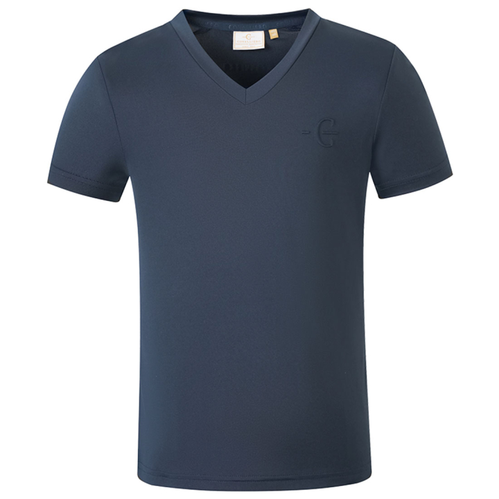 T-Shirt Kind/Junior V-Neck Marineblau in der Gruppe Reitbekleidung / Langarm- & Kurzarm-Shirts / T-Shirts bei Equinest (3231748NA_r)
