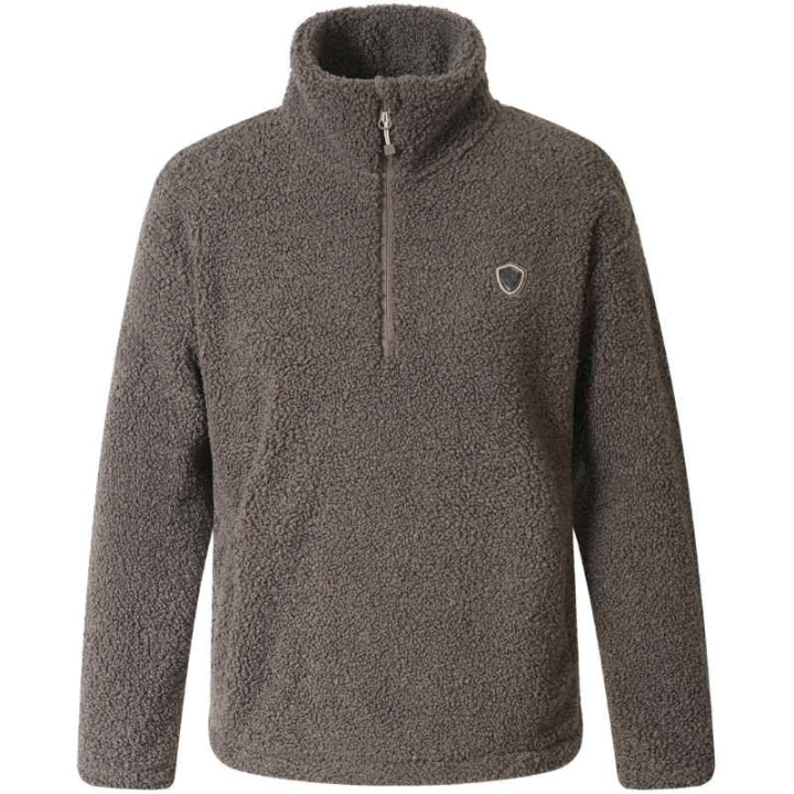 Teddyfleece 1/4 Zip Braun in der Gruppe Reitbekleidung / Pullover & Fleecejacken bei Equinest (3232764BR_r)