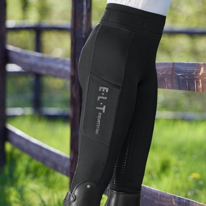 Reitleggings Kinder/Junior Ella Glam Full Grip Schwarz in der Gruppe Reitbekleidung / Reithosen & Reitleggings / Reitleggings bei Equinest (32474011BA_r)