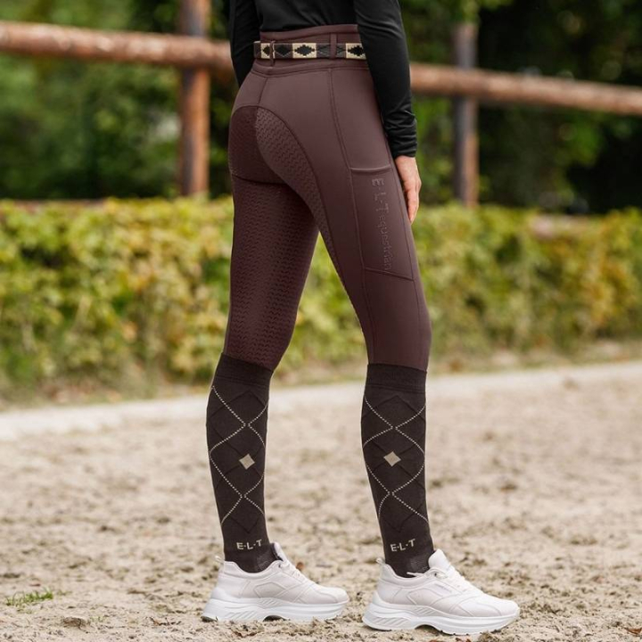 Reitleggings Kinder/Junior Ella Glam Full Grip Braun in der Gruppe Reitbekleidung / Reithosen & Reitleggings / Reitleggings bei Equinest (32474691BR_r)