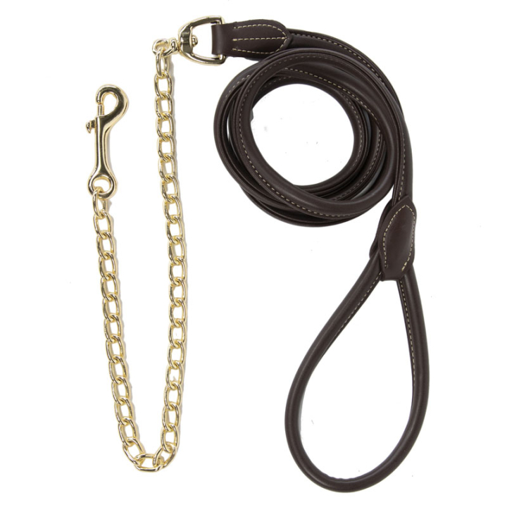 Kettenhalfter Artificial Leather Braun in der Gruppe Pferdezubehör & Pferdebedarf / Führstricke & Transportstricke / Führketten bei Equinest (425610527BR)