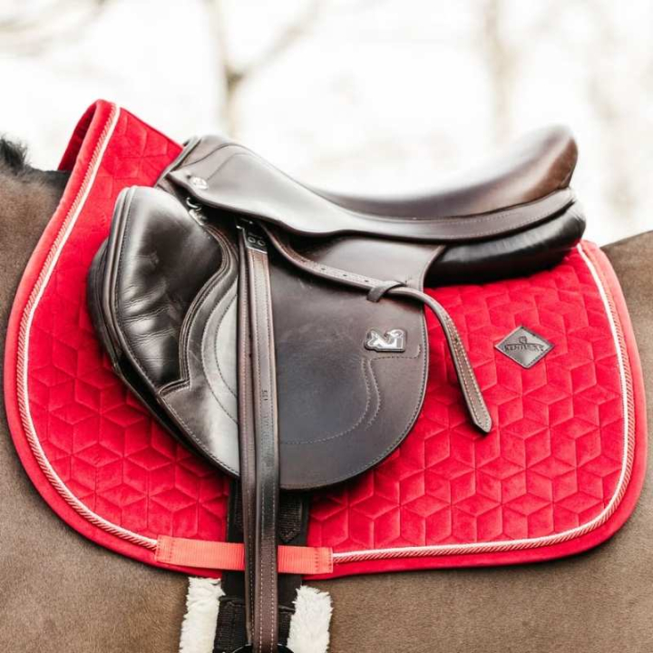 Vielseitigkeitsschabracke Velvet Rot in der Gruppe Pferdezubehör & Pferdebedarf / Schabracken / Springschabracken & Vielseitigkeitsschabracken bei Equinest (4257913RE)