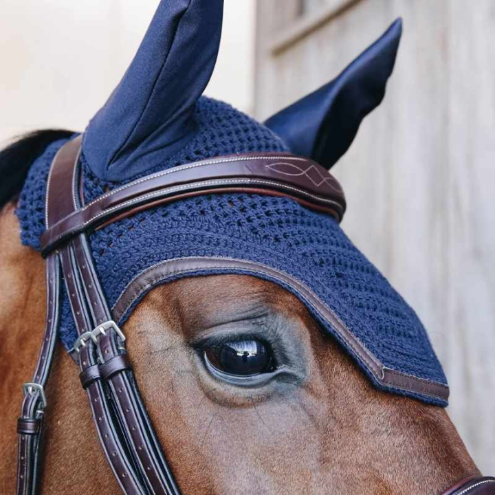 Haube Wellington Leather Marineblau in der Gruppe Pferdezubehör & Pferdebedarf / Fliegenhauben bei Equinest (4261233FDNA_r)