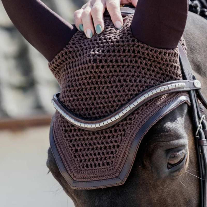 Haube Wellington Leather Soundless Braun in der Gruppe Pferdezubehör & Pferdebedarf / Fliegenhauben bei Equinest (4261305FBR_r)