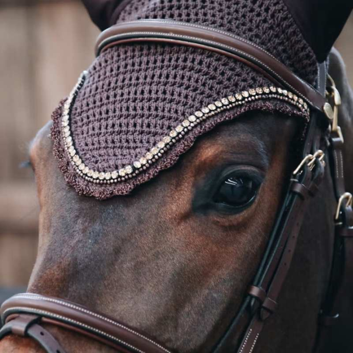 Haube Long Stone & Pearl Braun in der Gruppe Pferdezubehör & Pferdebedarf / Fliegenhauben bei Equinest (4261605FBR_r)