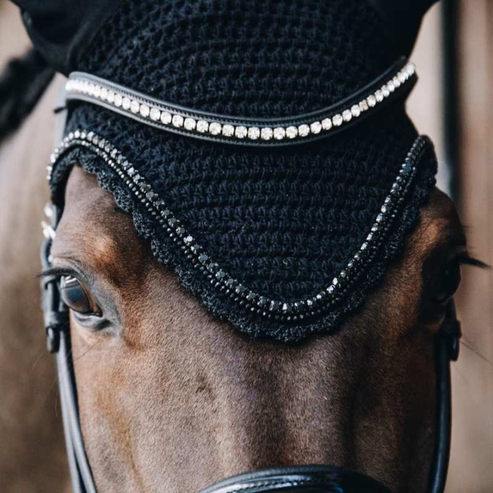 Haube Long Stone & Pearl Soundless Schwarz in der Gruppe Pferdezubehör & Pferdebedarf / Fliegenhauben bei Equinest (4261701FBA_r)