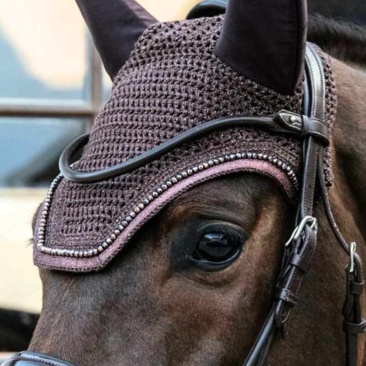 Haube Wellington Glitter Braun in der Gruppe Pferdezubehör & Pferdebedarf / Fliegenhauben bei Equinest (4261805FBR_r)