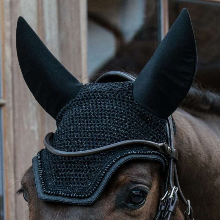 Haube Wellington Glitter Soundless Schwarz in der Gruppe Pferdezubehör & Pferdebedarf / Fliegenhauben bei Equinest (4261901FBA_r)