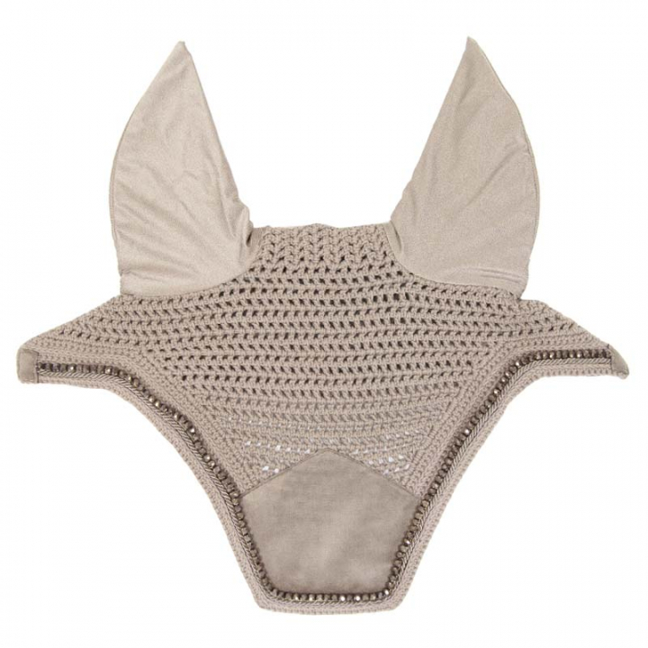 Fliegenhaube Wellington Samt Perlen Beige in der Gruppe Pferdezubehör & Pferdebedarf / Fliegenhauben bei Equinest (4262903BE)