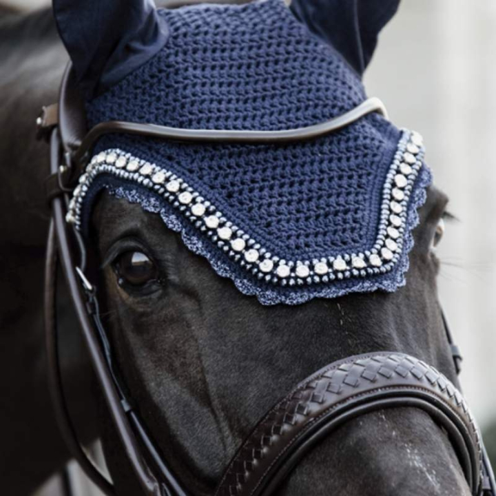 Haube Wellington Big Stone & Pearl Marineblau in der Gruppe Pferdezubehör & Pferdebedarf / Fliegenhauben bei Equinest (4263433FDNA_r)