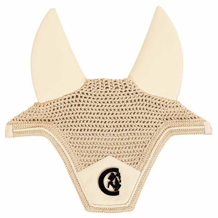 Fliegenhaube Wellington 3D Logo Soundless Beige in der Gruppe Pferdezubehör & Pferdebedarf / Fliegenhauben bei Equinest (4265801BE)