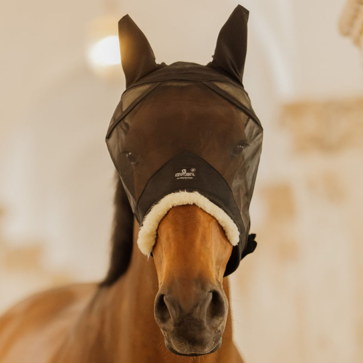 Fliegenhaube mit Ohren Skin Friendly Schwarz in der Gruppe Fliegenschutz / Fliegenhauben bei Equinest (4266401COBBA_r)