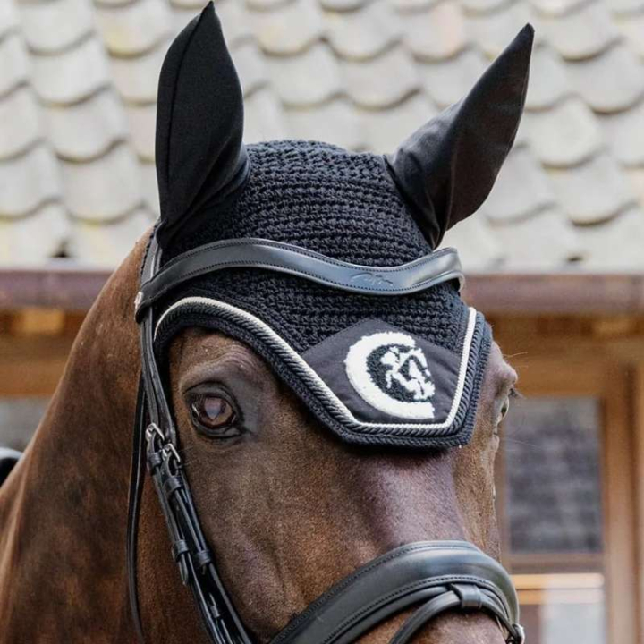 Haube Wellington 3D Logo Rope Schwarz in der Gruppe Pferdezubehör & Pferdebedarf / Fliegenhauben bei Equinest (4266901FBA_r)
