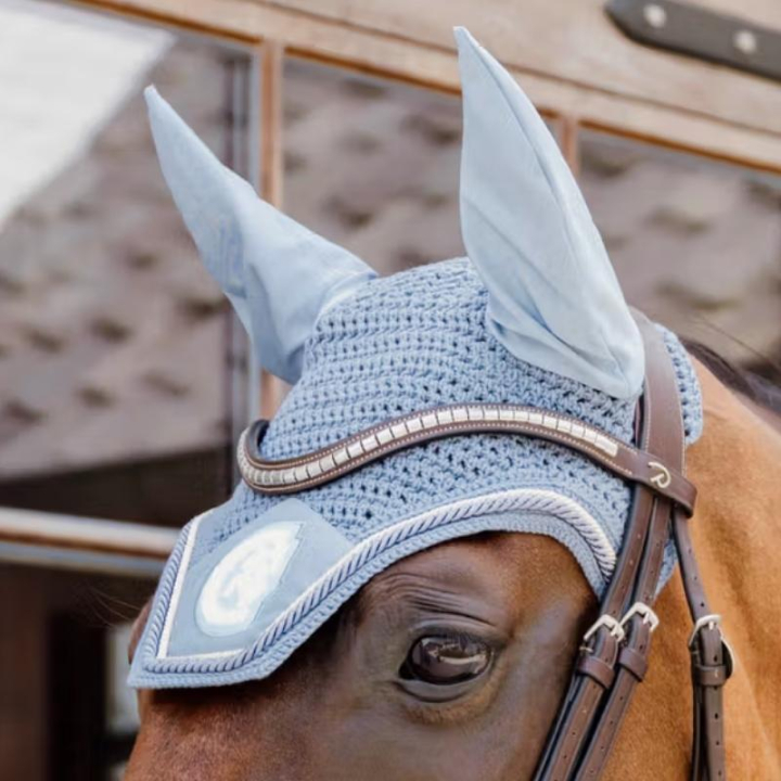Haube Wellington 3D Logo Rope Hellblau in der Gruppe Pferdezubehör & Pferdebedarf / Fliegenhauben bei Equinest (4266961FLBL_r)