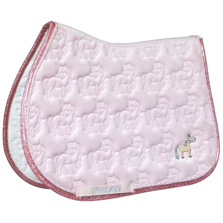 Schabracke Unicorn Head Glitter Hellrosa in der Gruppe Pferdezubehör & Pferdebedarf / Schabracken / Springschabracken & Vielseitigkeitsschabracken bei Equinest (4273650PLPI_r)