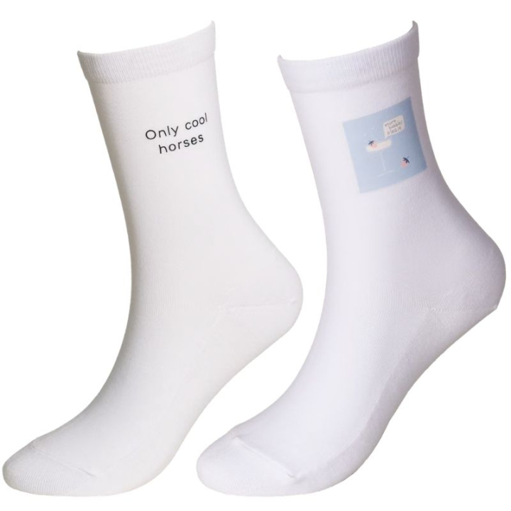 Socken Cool Horses 2-pack Weiß in der Gruppe Reitbekleidung / Reitsocken bei Equinest (4275602COOLHWH_r)