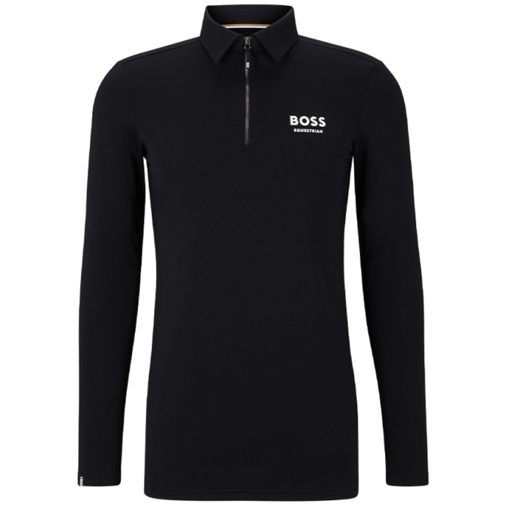 Funktionsshirt Elton Signature Stripe Polo Unisex Schwarz in der Gruppe Reitbekleidung / Pullover & Fleecejacken bei Equinest (4613B1M04050BA_r)