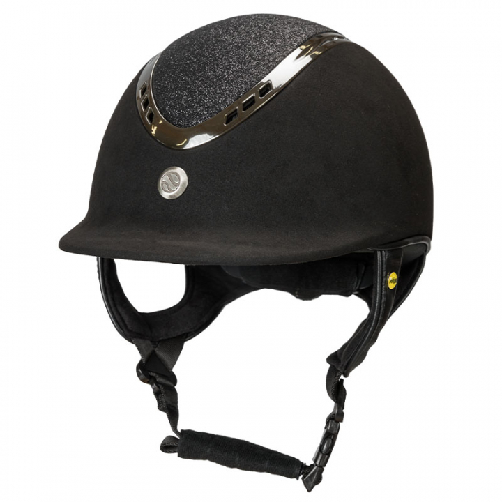 Reithelm EQ3 Pardus mit Schraube Microfiber Glitzer Schwarz Sand in der Gruppe Reitausrüstung / Reithelme / MIPS-Reithelme bei Equinest (49430000BA)