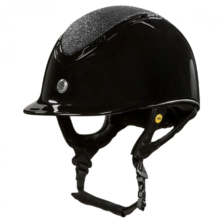 Reithelm EQ3 Pardus mit Schraube Glossy Glitzer Schwarz Sand in der Gruppe Reitausrüstung / Reithelme / MIPS-Reithelme bei Equinest (49470001BA)