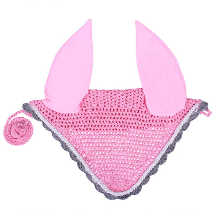 Fliegenhaube Farbe Rosa/Grau in der Gruppe Pferdezubehör & Pferdebedarf / Fliegenhauben bei Equinest (5006PI)