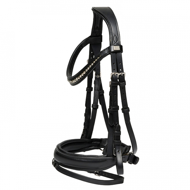 Trense mit Zügeln Cryll Pull-Back Flash Schwarz in der Gruppe Pferdezubehör & Pferdebedarf / Zaumzeug & Stirnriemen / Trensen bei Equinest (501615001BA)