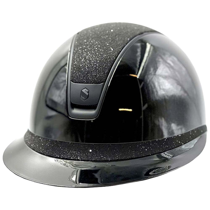 Reithelm Miss Shield 2.0 Glossy Crystal Fabric Matt Trim Schwarz in der Gruppe Reitausrüstung / Reithelme / Sonnenblende bei Equinest (50227BLACKBLACBA_r)
