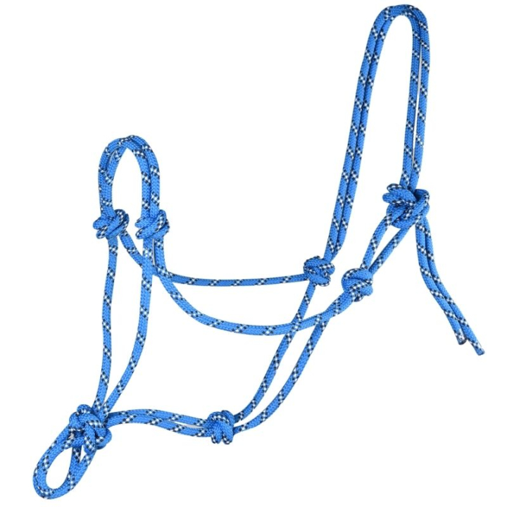 Knotenhalfter Knotted Blau/Braun in der Gruppe Pferdezubehör & Pferdebedarf / Halfter / Knotenhalfter bei Equinest (50411050BLBRW_r)