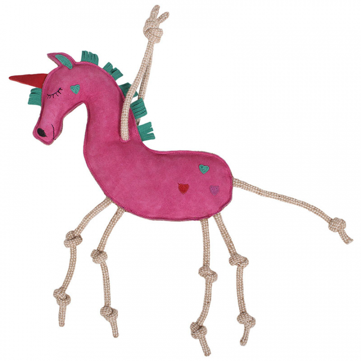 Pferdespielzeug Einhorn aus Leder ECO Rosa in der Gruppe Stall & Weide / Pferdespielzeug bei Equinest (5190PI)
