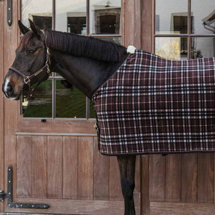 Fleecedecke Heavy Check Printing Braun/Beige in der Gruppe Pferdedecken / Fleecedecken bei Equinest (52147BRBE_r)