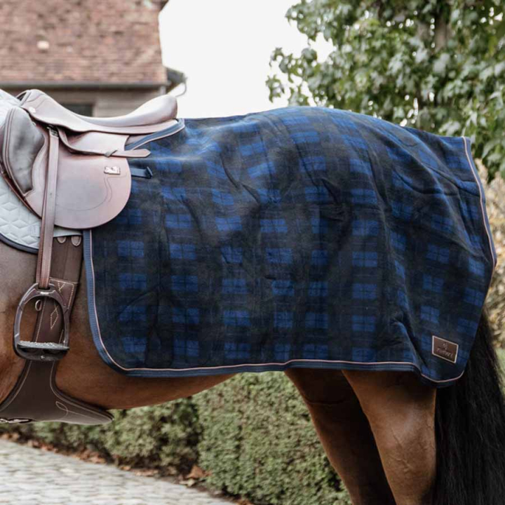 Nierendecke Heavy Fleece Check Printing Marineblau/Schwarz in der Gruppe Pferdedecken / Ausreitdecken & Nierendecken bei Equinest (52208nan_r)