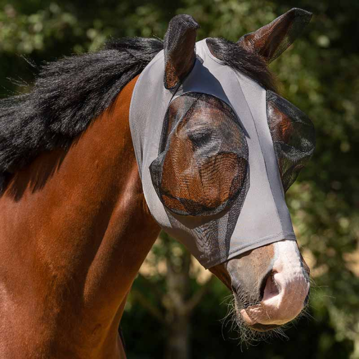 Fliegenhaube Super Bug Grau in der Gruppe Fliegenschutz / Fliegenhauben bei Equinest (5344GS1GR_r)
