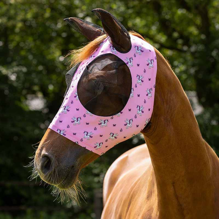 Fliegenhaube Super Bug Unicorn Rosa in der Gruppe Fliegenschutz / Fliegenhauben bei Equinest (5344UNI1PI_r)