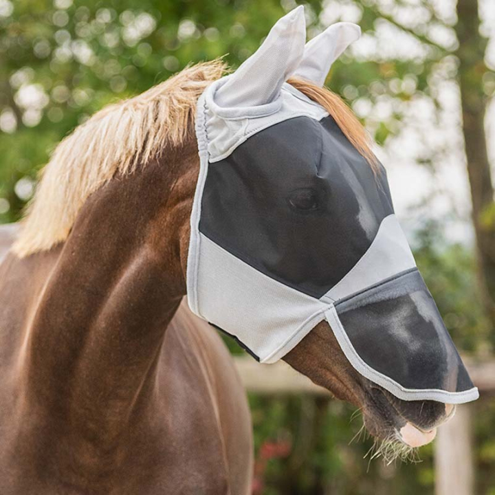 Fliegenhaube mit Nasen Solarie UV Grau in der Gruppe Fliegenschutz / Fliegenhauben bei Equinest (5345GS1GR_r)